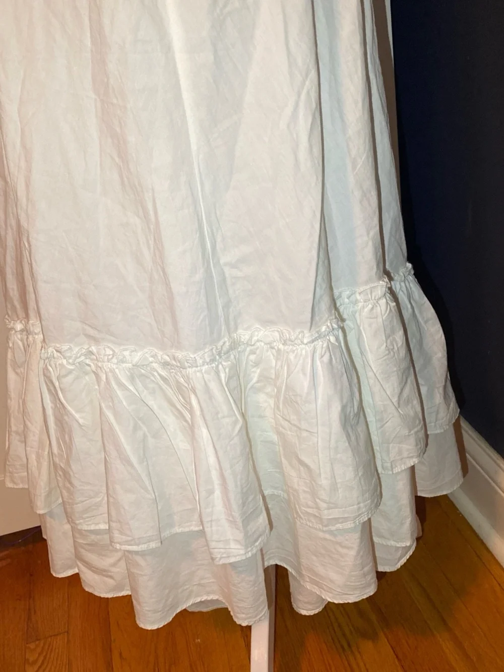 Free People Size XS Clara White Ruffle Dress Backless Maxi - Picture 5 of 7